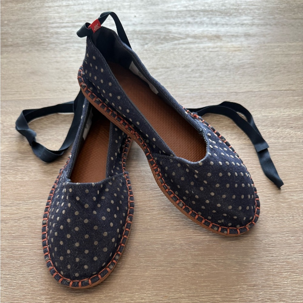 Havaianas Denim Polka Dot Espadrille Flats